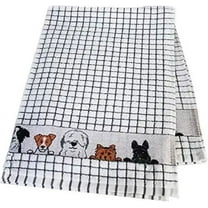 Samuel Lamont Poli-dri Jacquard Towel White with Brown and DOGS
