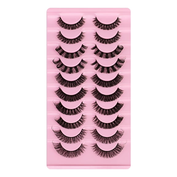 RAGUPEL 10 Pairs Reusable Self Adhesive Eyelashes Natural Thick False Lashes Extension No Glue Or Eyeliner Needed
