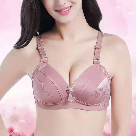 

Yuelianxi Steel Ring Thin Women Bra Breathable Gathers Underwear Comfort Bra