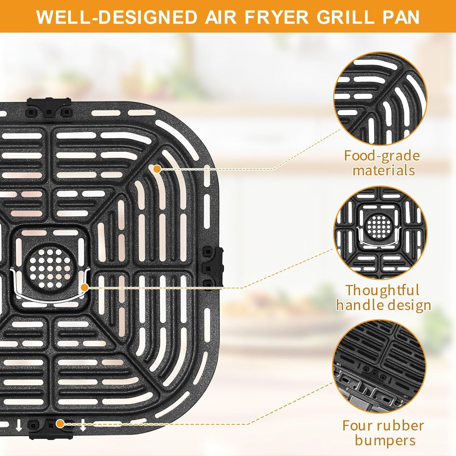 Air Fryer Replacement Tray for Instant Vortex Plus 6QT instant pot vortex plus 6QT Clear Cook Air Fryer, Original Air Fryer Accessories Grill Pan Plate Crisper Plate Rack Parts,Dishwasher Safe