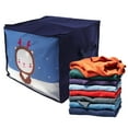 thumbnail image 4 of Clothes Storage Basket, Clothes Organizer Cloth Storage Bin Double Zipper PVC With Handle For Pillows For Blankets For Quilts Navy, 4 of 8