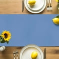 thumbnail image 3 of Blue Ombre Cotton Linen Table Runner for Dining Kitchen, Modern Minimalist Gradient Aesthetic Wedding Outdoor Party Tablerunners Decoration, Dresser Scarf Coffee Tablecloth Runners 13x70 Inches, 3 of 9