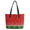 thumbnail image 2 of Watermelon Background with Seed Woman Leather Handbags Large Tote Bag Fashion Portable Handbags With Zipper, 2 of 7