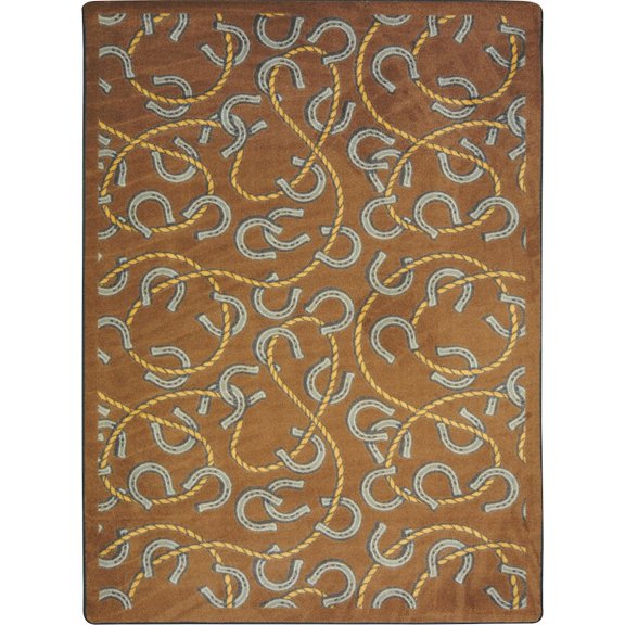 Joy Carpets Kaleidoscope Rodeo 5'4" x 7'8" Area Rug in Color Chocolate