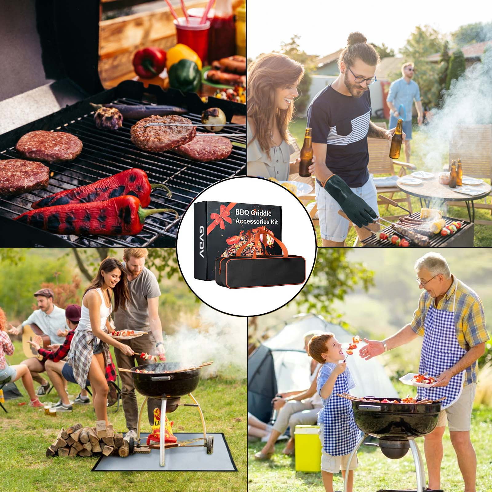 GVDV 140-Piece Griddle Accessories Kit, BBQ Grill Tools Set with Spatulas & Utensils for Blackstone, Camp Chef, Indoor & Outdoor Cooking