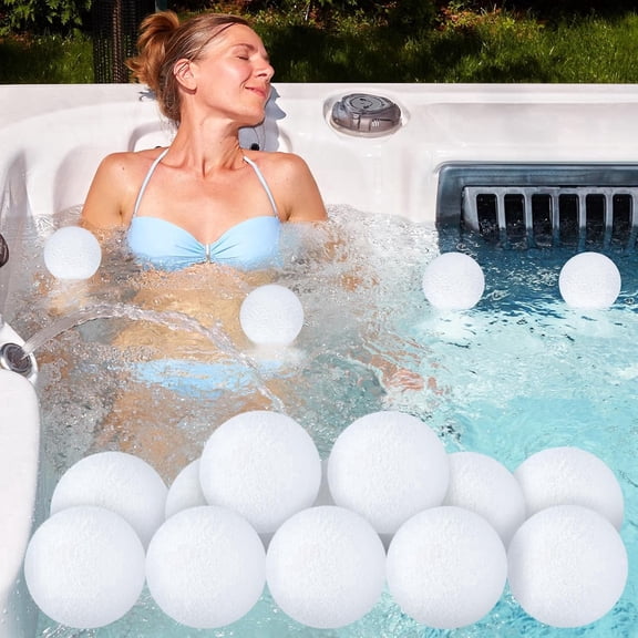 PHOGARY 12 Pack Scum Absorber Ball 3inch Reusable Pool Sponge Oil Scum Washable Absorber for Pool Spas Keep Water Clean Floating Removal Filter