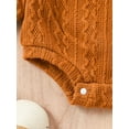 thumbnail image 6 of JYYYBF Baby Knit Romper, Long Sleeve Crew Neck Solid Fall Bodysuit Sweater for Casual Daily, 6 of 7
