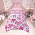 thumbnail image 1 of Erosebridal Ensemble de Literie Style Princesse pour Filles, Couette Simple avec Nœud Rose, Réversible 2 Pcs, Ultra Douce, 1 of 7