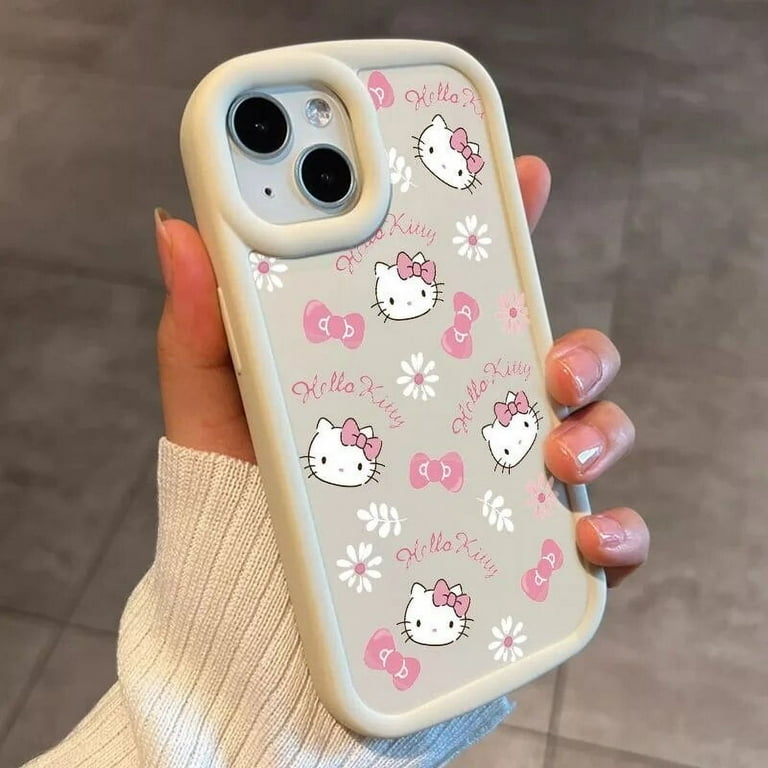 Sanrio Hello Kitty Bow Flower Kawaii Phone Case For iPhone 15 14
