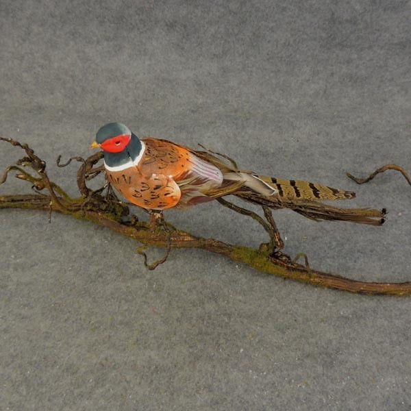 Feathered Artificial Pheasant Bird with Attached Clip