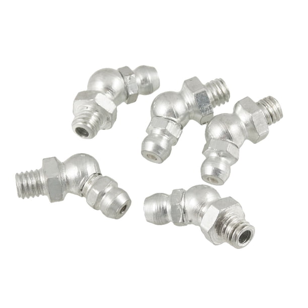 5 Piezas M6x1 rosca 45 grados de ángulo de metal engrasador Zerk Boquilla de montaje