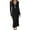Black, variant on qolati Sweater Dresses for Women Elegant Long Sleeve V Neck Sweater Maxi Dress Button Bodycon Fitted Fall Ribbed Knit Dresses