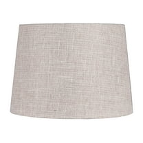 Simplee Adesso Beige Fabric Uno Modified Drum Lamp Shade, 10"H x 14"D, Transitional Styling, Ideal for Office and Dorm