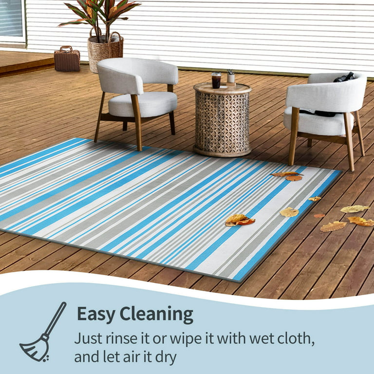 Reversible Outdoor Rugs for Patio Clearance 4x6Ft Waterproof Large Plastic  Straw Area Rug Nonslip Portable Carpet Floor Mats for RV Camping Deck