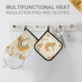 thumbnail image 4 of Yayeee Oven Mitts and Pot Holder Set of 2 Heat Resistant Kitchen Gloves Baking Hot Pad, Retro Rainbow, 4 of 5