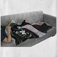 thumbnail image 6 of Spring Soft Flannel Fleece Blanket, Silhouette of Madam Butterfly Floral Head in Soft Background Artwork, Cozy Plush for Indoor and Outdoor Use, 50" x 60", Black Pale Pink Sky Blue, by Ambesonne, 6 of 6