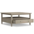 thumbnail image 6 of Simpli Home Warm Shaker 36 inch Wide Solid Wood Transitional Square Coffee Table in Distressed Grey, 6 of 12