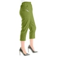 thumbnail image 5 of Womens Capri Pants Three Quarter Soft Stretchy 3/4 Cropped Pants Pull on Trousers Elasticated Waist Plus Size Fall Shorts Running Hiking Combat Tracksuit Jogging Bottoms, 5 of 7