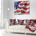 thumbnail image 3 of Designart USA Flag Abstract Art - Map & Flag Throw Pillow - 18x18, 3 of 5