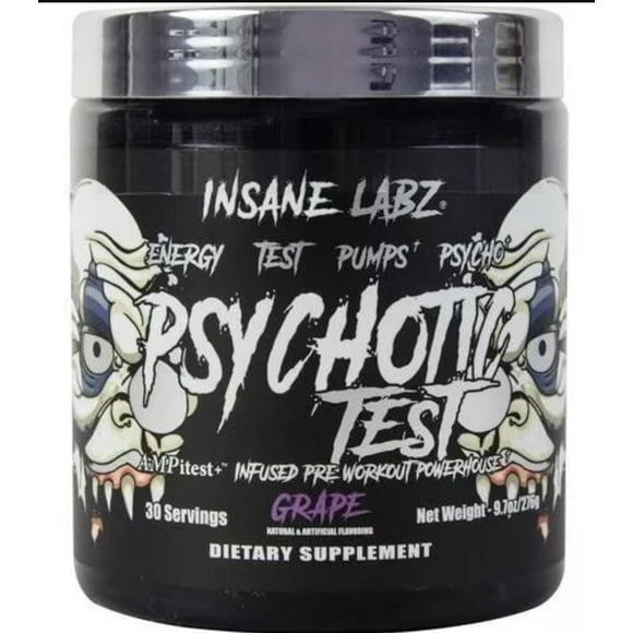 Pre Entreno Insane Labz Psychotic Test 30 Servicios Grape Insane Labz PSYCHOTIC PRE-ENTRENO TEST GRAPE