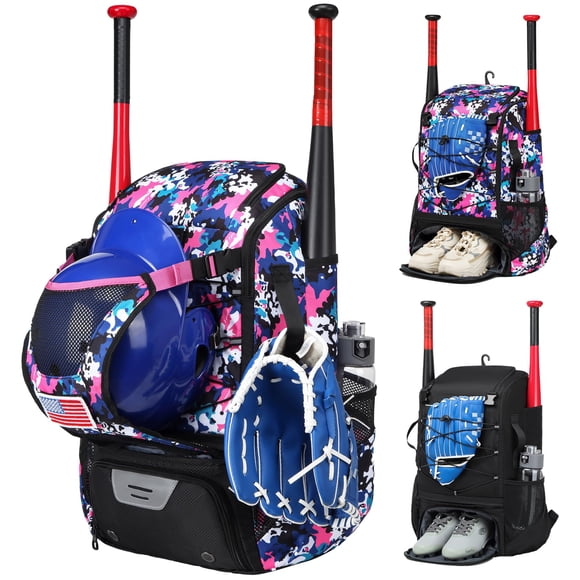 Bolsa de softball GOTECH para jóvenes y adultos con gancho para vallas, color rosa