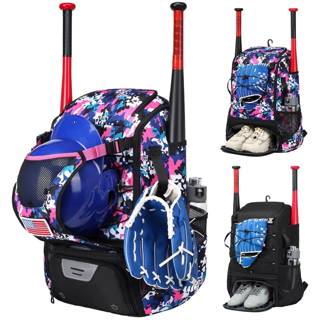 Bolsa de softball GOTECH para jóvenes y adultos con gancho para vallas, color rosa