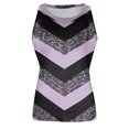 thumbnail image 4 of JULMCOMO Ribbed Knit Tank Tops for Women Plaid Crew Neck Sleeveless Summer Tank Tops Striped Color Block Slim Fit Casual Shirts Purple Pink XL, 4 of 5