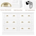 thumbnail image 3 of Homfa 6 Drawer White Double Dresser for Bedroom, Gold Handle Drawer Chest Wood Storage Cabinet for Living Room, White, 3 of 8