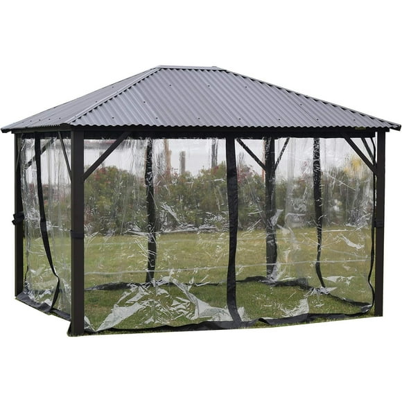 F.Corriveau International - Clear / Mica Curtain for Gazebo 12' x 14', Transparent