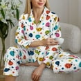 thumbnail image 6 of Fotbe Ladybugs And Flowers Pattern Long Sleeve Pajama Set for Women,Sleepwear Set,2-piece Loungewear Set,Soft PJs Comfy Nightwear with Pockets -Medium, 6 of 7