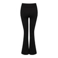 thumbnail image 3 of Women's Yoga Leggings, Solid Color Fashionable Casual High Waisted Sports Yoga Flared Pants, 3 of 5