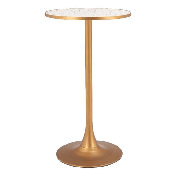 Pemberly Row Modern / Contemporary Metal Bar Table Beige & Gold