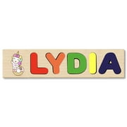 Wooden Name Puzzle Personalized Puzzle Choose Up to 12 Letters. Lovely Unicorn Theme