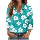 thumbnail image 3 of TaTaai Women Casual Button Down Printed Shirt Long Sleeve Collared Top Ladies Daily Street Office Commute Wear Soft Breathable No Fading Machine Washable Comfortable Blouse Gift, 3 of 6