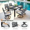 thumbnail image 5 of Olurrisa 7-PC Outdoor Patio Aluminum Furniture Set, Modern Dining Set with 6 Swivel Rockers Sunbrella Fabric Cushioned, Nature-Inspired Branch-Like Backrest, 5 of 9