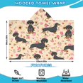 thumbnail image 2 of Dachshund and Flower Hooded Bath Towel，60"x35" for Ages 3 To 12 Kids, Quick Dry Lightweight Soft Microfiber Hood Beach Towel Cover Up for Kids, 2 of 7