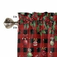thumbnail image 5 of Grey Christmas Snowman Curtain Valances Set Xmas Snowflake Elk Tree Balls Kitchen Curtains 24&nbsp;inch Length Rod Pocket Valance and Tiers 3 Piece Set Small Bedroom Bathroom Laundry Decor, 5 of 7