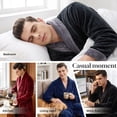 thumbnail image 6 of U2SKIIN Mens Fleece Robe, Soft Warm Long Plush Shawl Collar Fleece Bathrobe(Gray, S-M), 6 of 6