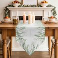 thumbnail image 3 of Table Runners 48 Inches Long, Green Eucalyptus Leaves Cotton Linen Kitchen Dining Coffee Table Runner for Party Home Decor, Pastoral Weep Botanical Leaf Tabletop Dresser Scarves Runner 13x48 Inch, 3 of 9
