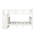 thumbnail image 5 of SESSLIFE Wood Bunk Bed with Staircase, White Twin Over Full Bunk Beds, Bunk Bed with Storage Shelves and Full Length Guardrail, No Box Spring Required, TE1338, 5 of 10