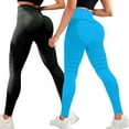thumbnail image 2 of BOBOGOJP 2 Pack Leggings with Pockets for Women, High Waisted Soft Leggings for Yoga Gym Blue for Size M, 2 of 9