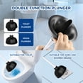 thumbnail image 3 of 2 in 1 Toilet Brush and Plunger Set - Toilet Brush with Solid Handle, Stand and Holder for Deeply Cleaning in Bathrooms - Plastic Toilet Brush and Holder Set in White, 3 of 7