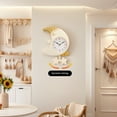thumbnail image 2 of Unique Bargains 1pc Cute Moon Cartoon Star Decor Silent Wall Clock 18" x 12" x 2.4" Yellow, 2 of 5