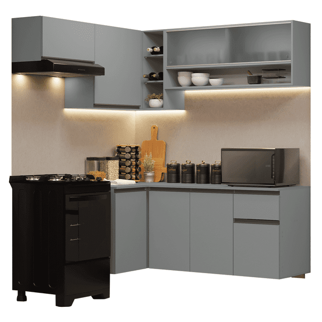 Cocina Integral Completa Modular Madesa Nice 325cm Gris