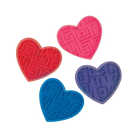 Plastic Valentine Maze Puzzles (6Dz) - Toys - 72 Pieces