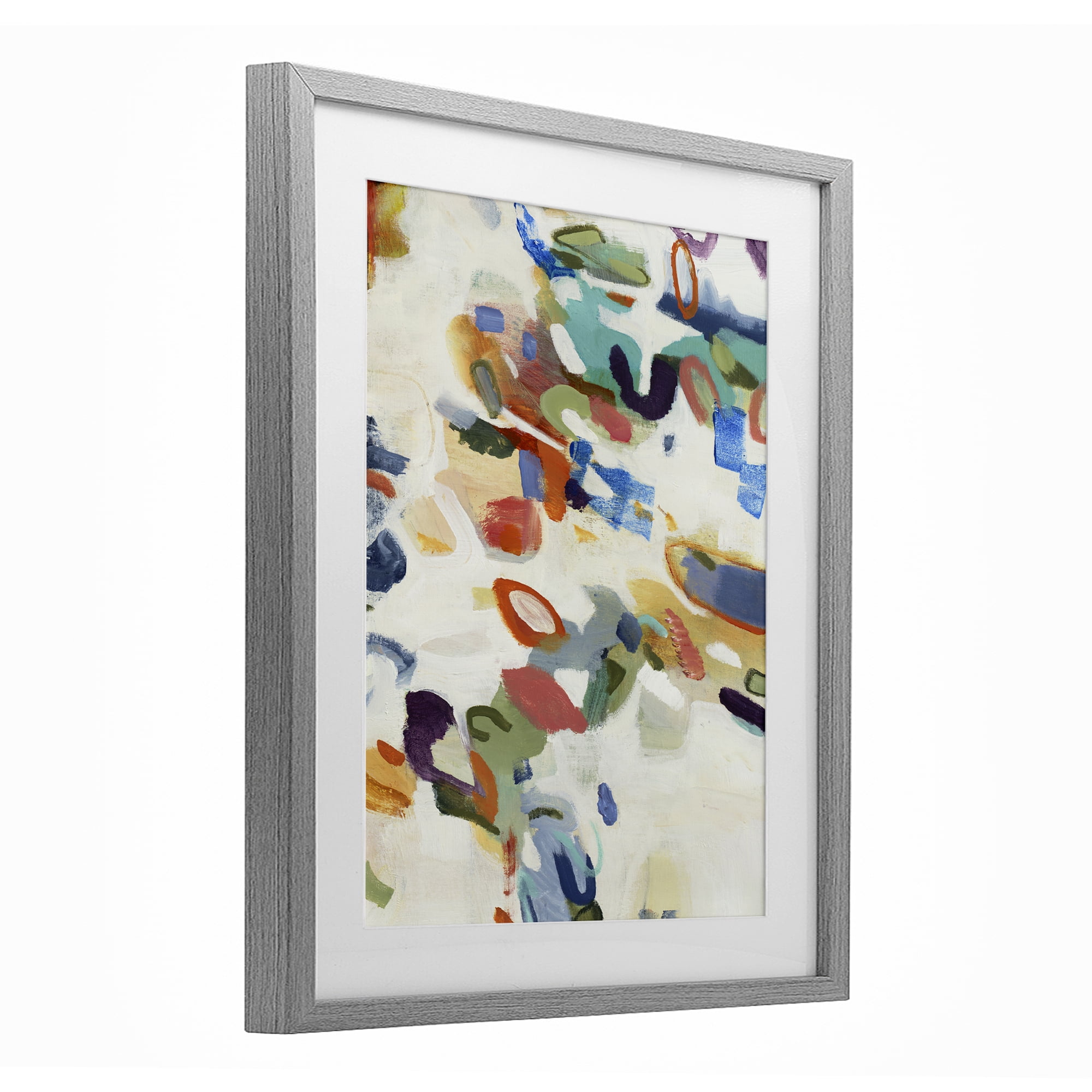 Stupell Industries Multihued Expressive Abstract Gray Framed Print Under Glass, design by Lisa Ridgers