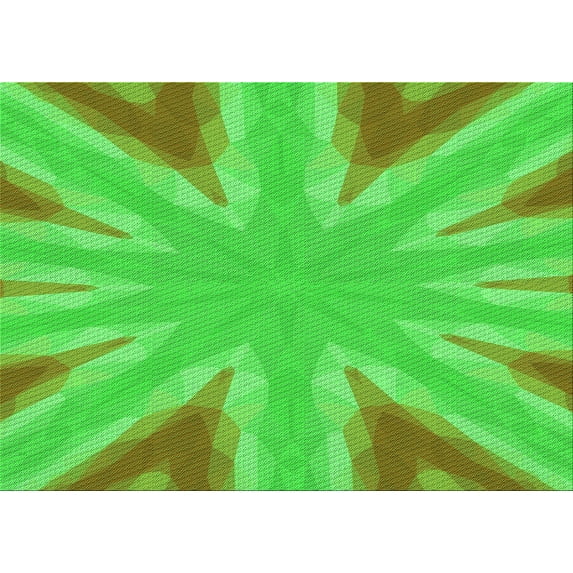 Ahgly Company Indoor Rectangle Patterned Neon Green Area Rugs, 8' x 12'