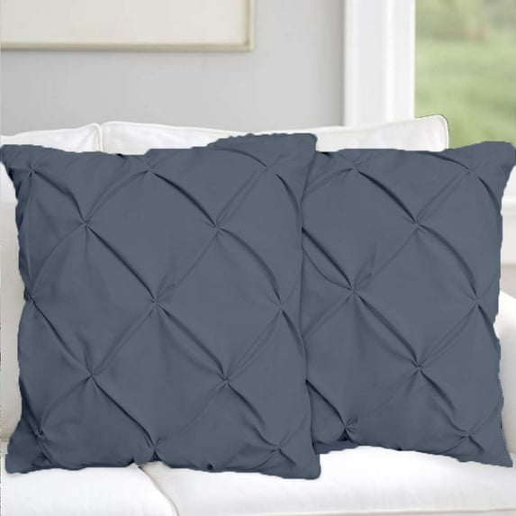 Egyptian Cotton Euro Sham 20X20 Size Pillow Covers Pinch Pleated 600 TC Sateen Soft And Smooth Cotton Comfortable Bed Pillow Cover (Set of 2, Dark Gray)