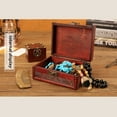 thumbnail image 2 of Box Jewelry Wood Antique Pendant Storage Lock Buckle Present Packaging Display Package Rings Organizer Practical Grape, 2 of 9