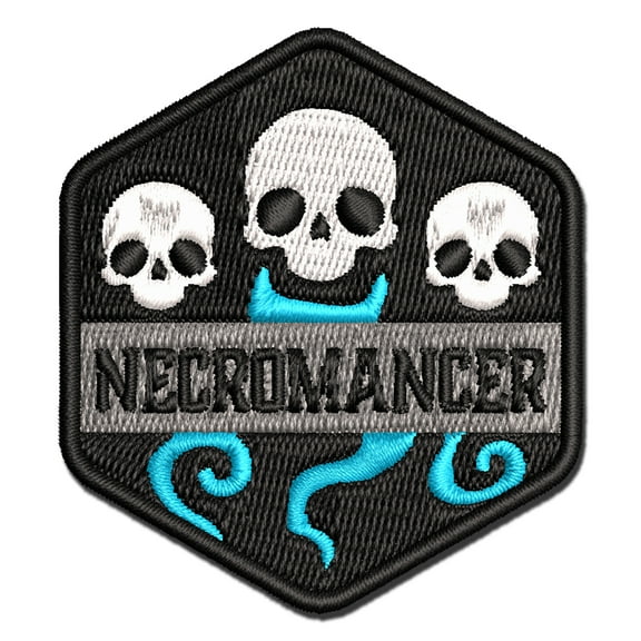 RPG Class Necromancer Games Fantasy Gaming Applique Multi-Color Embroidered Iron-On Patch - 2.5 Inch Small